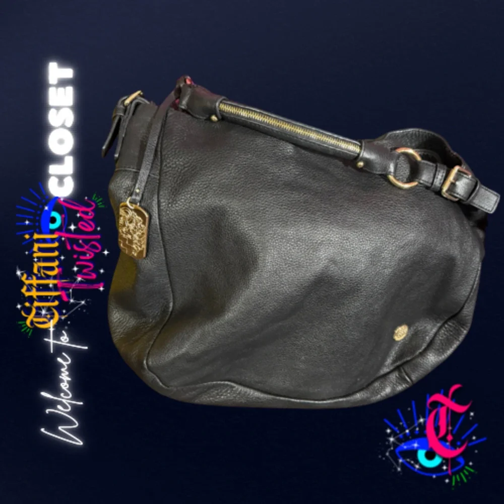 Vince Camuto Black Pebbled Leather Hobo Shoulder Bag NWOT with Dust Bag